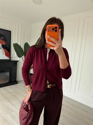 Orijinal Marka , Extra Soft , Bordo Triko Hırka