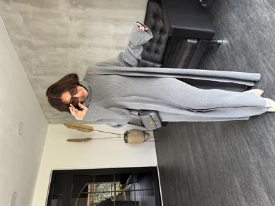 Gri , Hırkalı , Elbise Triko Takım