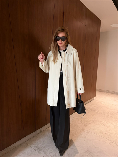 Yakası Ekoseli , Premium Taş Trençkot