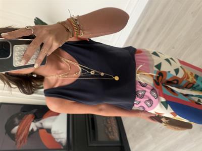 Lacivert Modal Askılı Bluz