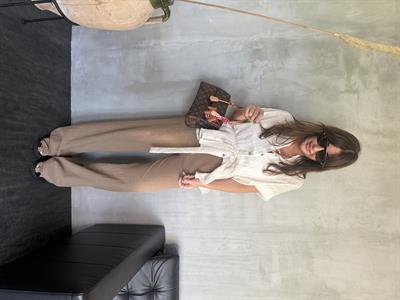Beli Lastikli , %100 Cotton , Camel Pantolon