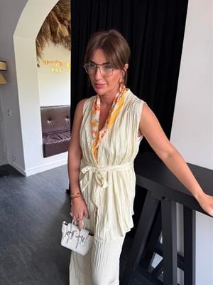 Orijinal Model , Bağlamalı , Sarı , Bluz & Pantolon , Takım