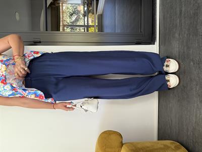 Premium , Lacivert , Tencel , Palazzo Pantolon