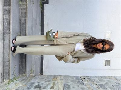 %100 Keten , Haki , Ceket & Pantolon Takım