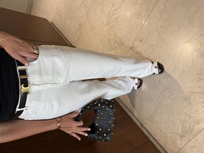 Arkası Lastikli , Kuşaklı , Premium , Beyaz , Tencel Gabardin Palazzo