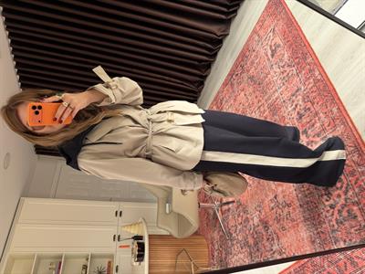 Çıkabilir Kapüşonlu , Trençkot Detaylı , Taş & Lacivert Takım