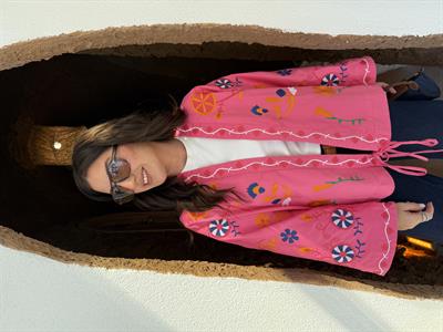 Orijinal Model , Renkli Çiçek İşlemeli , Pembe Ceket