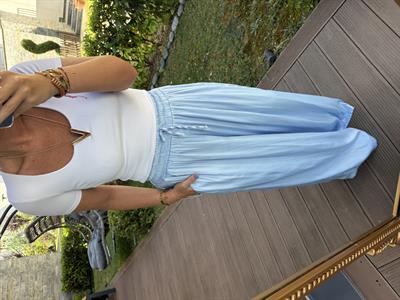 Beli Lastikli , Bebe Mavisi , Saten Pantolon