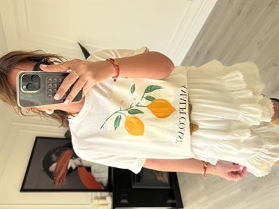Limon Desenli , Beyaz T-shirt