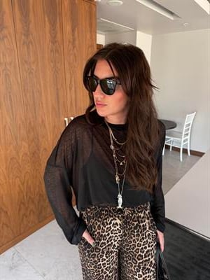 Std Beden , Siyah Tiril Bluz