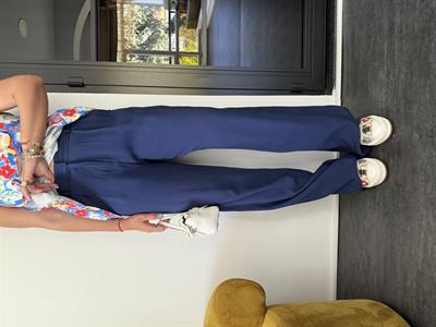 Premium , Lacivert , Tencel , Palazzo Pantolon