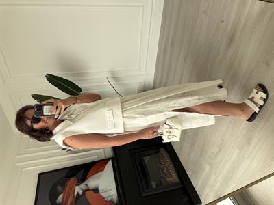 Beli Komple Lastikli İçi Astarlı Fisto Beyaz Etek