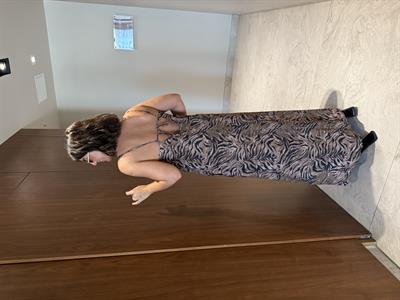 Orijinal Modal , Kahve Zebra Desenli , Askılı Elbise