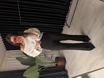 Premium Kalite Krep Kumaş , Siyah İspanyol Paça Pantolon