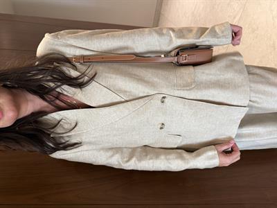 %100 Keten , Bej , Blazer & Pantolon Takım