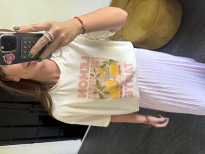 Lemon Yazılı , Bej T-shirt