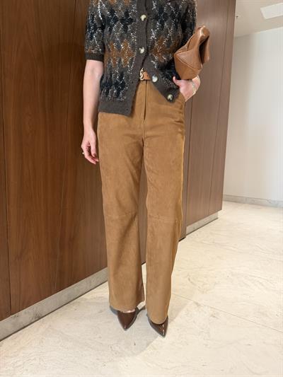 Premium , Camel , Süet Palazzo Pantolon