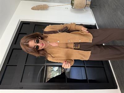 Askılı Bluzlu , Camel , Triko Takım