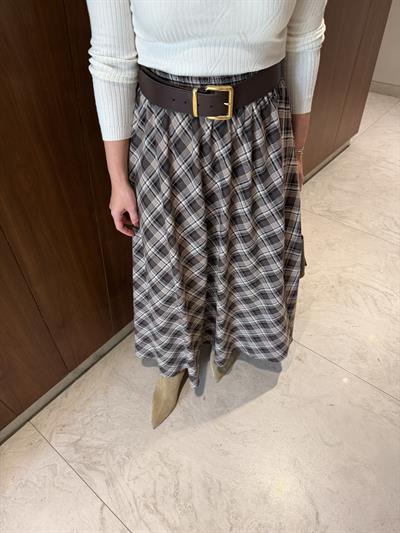 Beli Lastikli , Kahverengi Ekoseli , Premium Etek