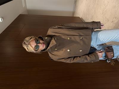 Premium Acı Kahve Dik Yaka Trençkot