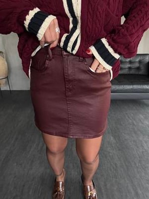 Orijinal Marka , Likralı , Bordo , Mumlu Etek