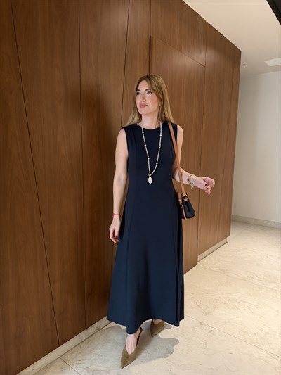 Premium Modal Elbise & Bomber Ceket , Lacivert Takım