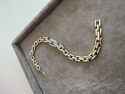 14k Gold Kaplama , Ortası Zirkon Taşlı , Geçme Bileklik