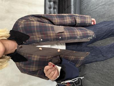 Orijinal Model , Lacivert Ekoseli , Kadife Yaka , Kışlık Mont