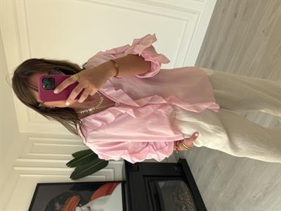 Orijinal Marka , Fırfırlı , Pembe Viral Gömlek