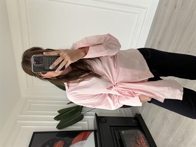 Kruvaze Bağlamalı , Pembe Poplin Gömlek