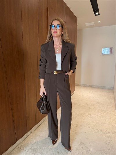 Acıkahve , Tencel Krep , Palazzo Pantolon