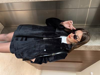 Siyah , Premium Kürk Dokulu , Ceket & Etek Takım