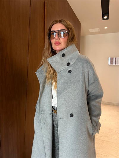 Orijinal Model , Gri , Premium Kaşe Kaban