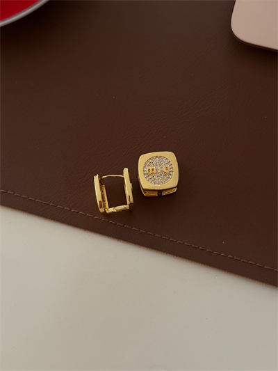 Orijinal Model , Gold Zirkon Taşlı Kare Yazılı Küpe