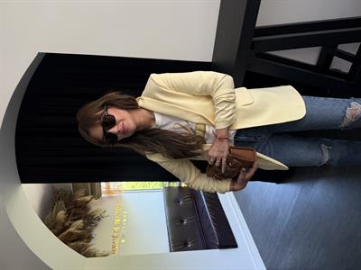 Orijinal Model , Kolu Büzgülü , Likralı , Sarı Blazer Ceket