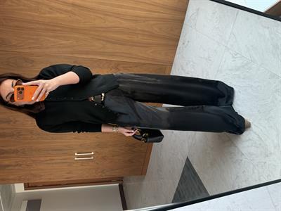 Orijinal Marka , Kemerli , Siyah Saten  ,  Palazzo Pantolon