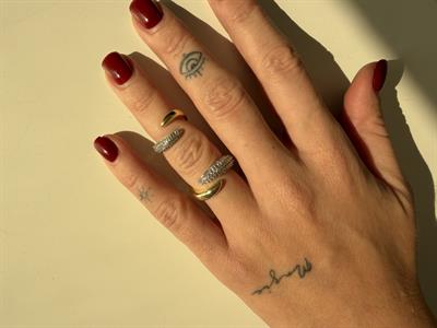 Orijinal Model , Zirkon Taş & Gold Kaplama , Zincirli , Çift Yüzük