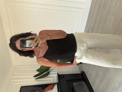 Lastikli , Spagetti Askılı , Siyah Fisto Bluz