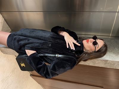 Siyah , Premium Kürk Dokulu , Ceket & Etek Takım