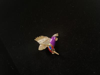Zirkon Taşlı , Mor Kuş Broş