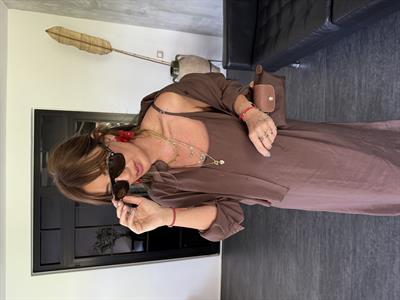 Kahverengi , Tencel , Gömlek & Elbise , Modal Takım