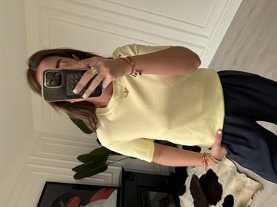 Orijinal Marka %100 Cotton Limon Sarısı   T-Shirt