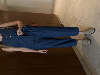 %100 Cotton Tencel , Baggy Pantolon & Yelek Bluz Jean Takım