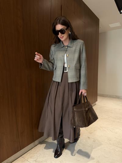 Orijinal Marka , Kemerli , Tok Tencel , Acı Kahve Etek