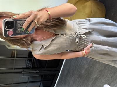 Vizon Önden Düğmeli, Arkası Lastikli Premium Tencel Yelek