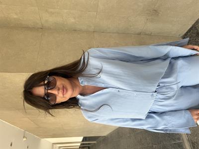 Hakim Yaka , Tencel , Bebe Mavisi , Gömlek & Pantolon Takım