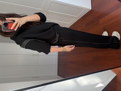 Siyah, Orijinal Model, Taş Biyeli Premium Modal Eşofman Takımı