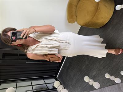 Bağlamalı , Bluz & Etek , Bej Takım