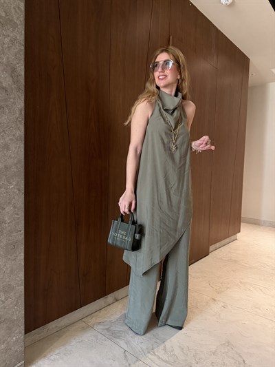 Orijinal Model , Degaje Yaka , Tencel Haki Takım