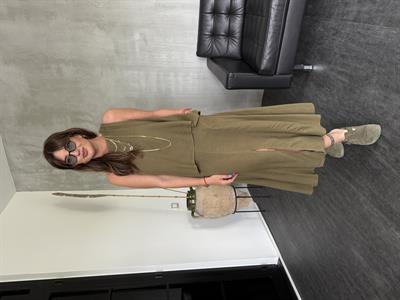 Haki , Arkası Lastikli , Cepli , Tencel Keten Etek